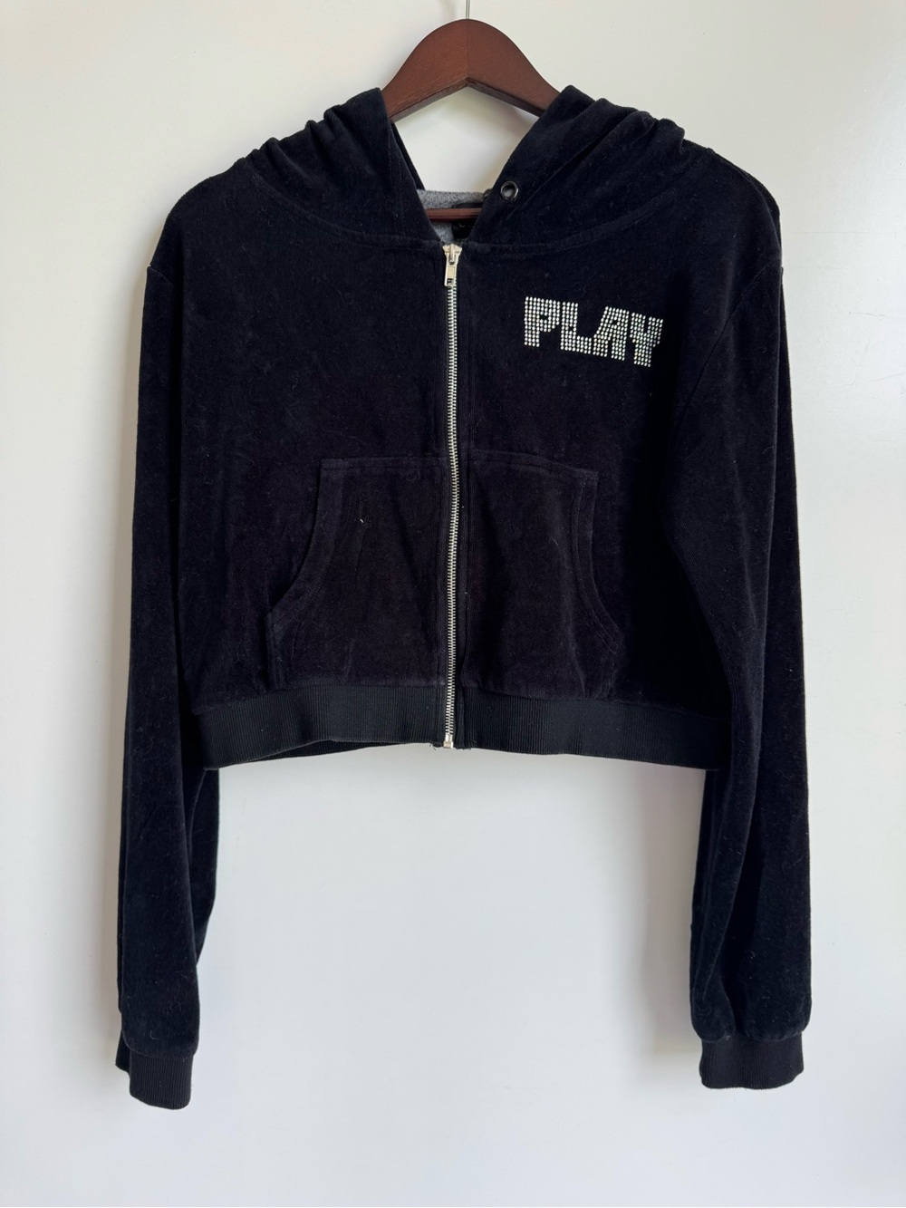 Dolls kill Club EXX PRESS PLAY VELOUR TRACK JACKET XXL Black hoodie rave music